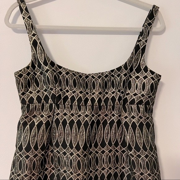 MILLY Black and Gold Babydoll Dress - Picture 2 of 9